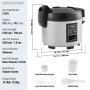 VEVOR Comercial Arroz Cooker 60-Cup Antiaderente Panela 13L 12H Manter Aquecido Restaurante