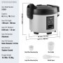 VEVOR Comercial Arroz Cooker 70-Cup Antiaderente Panela 15L 12H Manter Aquecido Restaurante