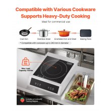 VEVOR Portable Commercial Induction Cooktop 3500W Countertop Burner Hot Plate