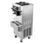 VEVOR Commercial Ice Cream Machine, 20-28L/H Yield, 2200W 3-Flavor Freestanding Soft Serve Ice Cream Maker with 2 x 6L Hoppers & Built-In Puffing Pump, Pre-Cooling Low-Mix Alert for Snack Dessert Shop