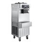 VEVOR Commercial Ice Cream Machine, 20-28L/H Yield, 2200W 3-Flavor Freestanding Soft Serve Ice Cream Maker with 2 x 6L Hoppers & Built-In Puffing Pump, Pre-Cooling Low-Mix Alert for Snack Dessert Shop