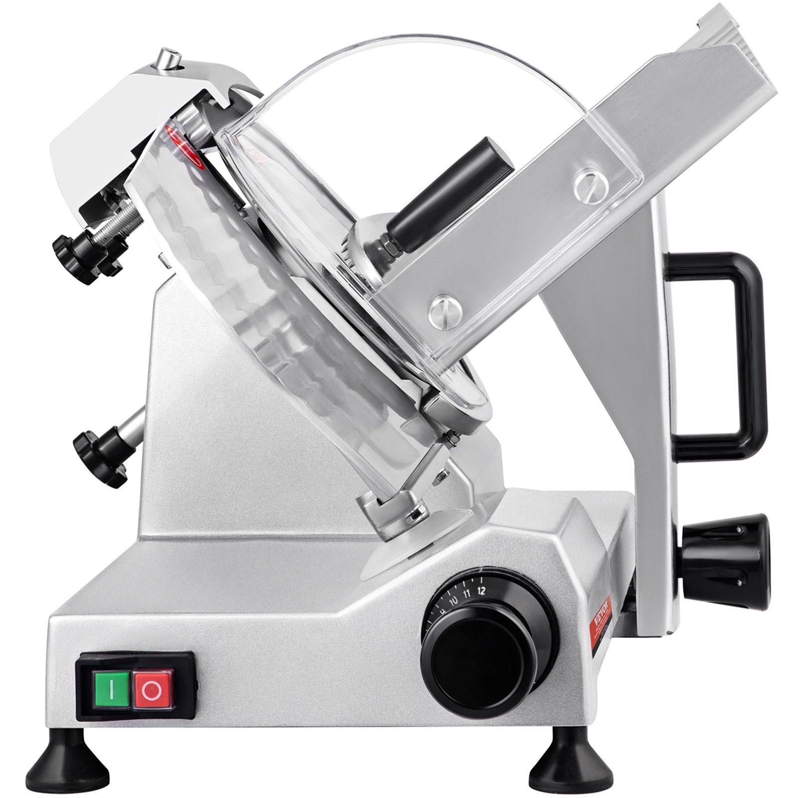VEVOR Commercial Meat Slicer, 200W Electric Deli Food Slicer, 350-400RPM Meat Slicer with 20.3 cm Carbon Steel Blade, 0 - 1.2 cm Adjustable Thickness Electric Meat Slicer for Home and Commercial Use
