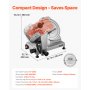 VEVOR Commercial Meat Slicer, 240W Electric Deli Food Slicer with 250mm Carbon Steel Blade, Built-In Sharpener & 0-12mm Adjustable Thickness for Frozen Meat, Ham, Baguett, Steak