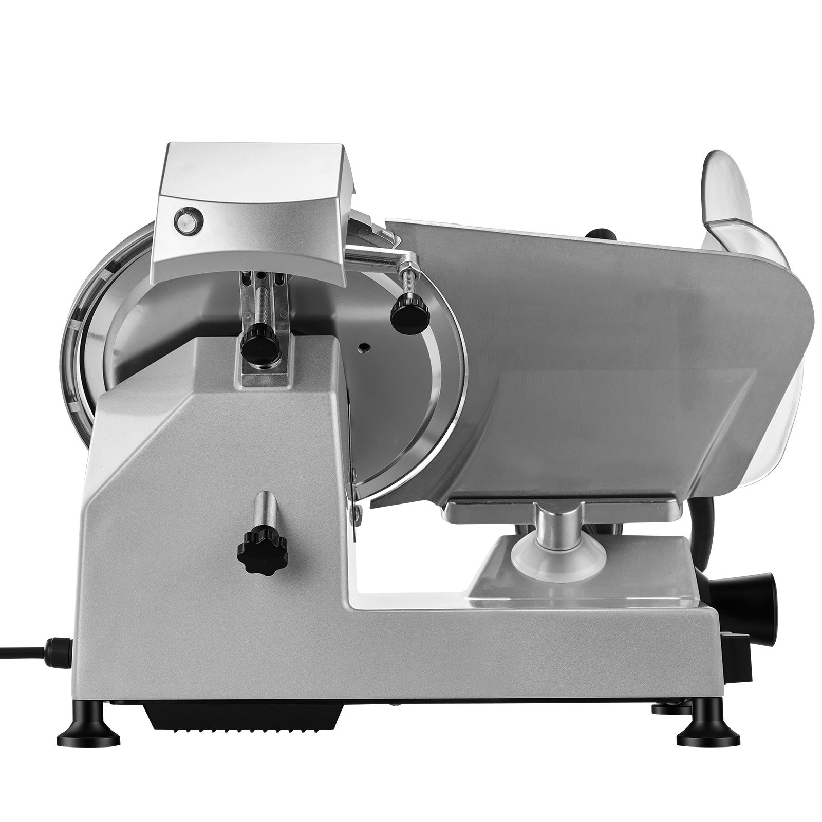VEVOR Commercial Meat Slicer, 240W Electric Deli Food Slicer with 250mm Carbon Steel Blade, Built-In Sharpener & 0-12mm Adjustable Thickness for Frozen Meat, Ham, Baguett, Steak