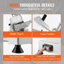 VEVOR Meat Slicer, 340W Electric Deli Food Slicer with 10" SUS420 Stainless Steel Blade and Built-in Sharpening Stone, 0-0.6 inch Adjustable Thickness for Commercial and Home Use, Cut Meat and Cheese