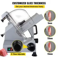 VEVOR Commercial Meat Slicer, 320W Electric Deli Food Slicer, 12 inch Carbon Steel Blade Electric Food Slicer, 350-400RPM Meat Slicer, 0-0.6 inch Adjustable Thickness for Meat, Cheese, Veggies, Ham