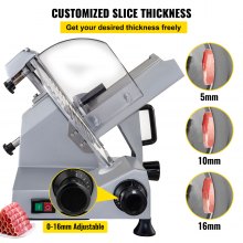 VEVOR Commercial Meat Slicer, 320W Electric Deli Food Slicer, 12 inch Carbon Steel Blade Electric Food Slicer, 350-400RPM Meat Slicer, 0-0.6 inch Adjustable Thickness for Meat, Cheese, Veggies, Ham