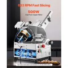 VEVOR Automatic Meat Slicer Electric Deli Slicer Machine 500W 10 in Sharp Blade