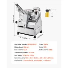 VEVOR Automatic Meat Slicer Electric Deli Slicer Machine 500W 10 in Sharp Blade