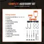 VEVOR Mortising Attachment for Drill Press, 4 Model Drills Square Hole Chisel Set, Bench Drill Locator Set Mortise and Tenon Tools with 5 Bushings, for Woodworking Mortising Tenoning Drilling Machine