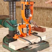 VEVOR Mortising Attachment for Drill Press, 4 Model Drills Square Hole Chisel Set, Bench Drill Locator Set Mortise and Tenon Tools with 5 Bushings, for Woodworking Mortising Tenoning Drilling Machine