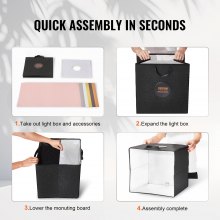 Caja de luz para estudio fotográfico VEVOR de 16" x 16", 3000-5600 K, 6 fondos de color de doble cara