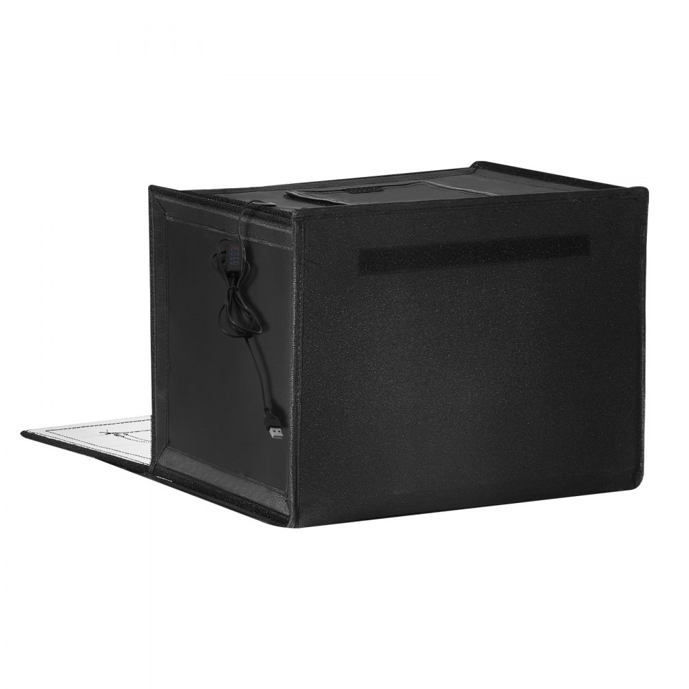 Caja de luz para estudio fotográfico VEVOR, 30,5 x 30,5 cm, 3000-5600 K, 3 temperaturas de color ajustables, kit profesional de tienda de fotografía con 120 LED, 6 fondos y tela de luz suave, alto CRI ≥ 95 para productos pequeños.