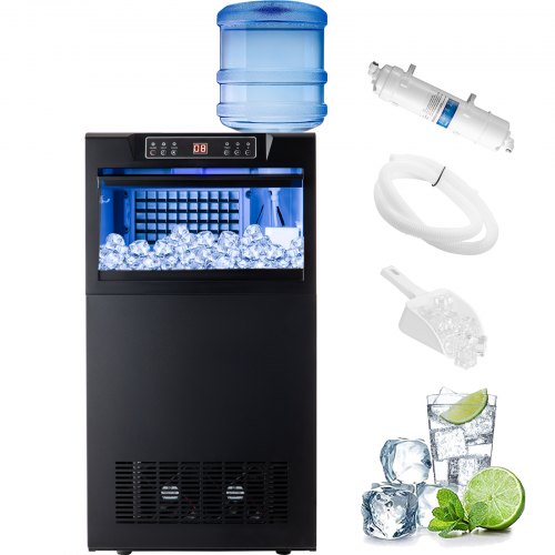 Vevor 121lb Commercial Ice Maker Built-in Ice Cube Maker Machine 50lb Storage
