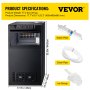 Vevor 121lb Commercial Ice Maker Built-in Ice Cube Maker Machine 50lb Storage