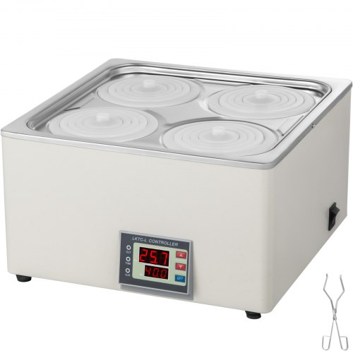 Lab Water Bath Digital Thermostatic 800w Four Hole 12l Stainless Steel 99℃ Max