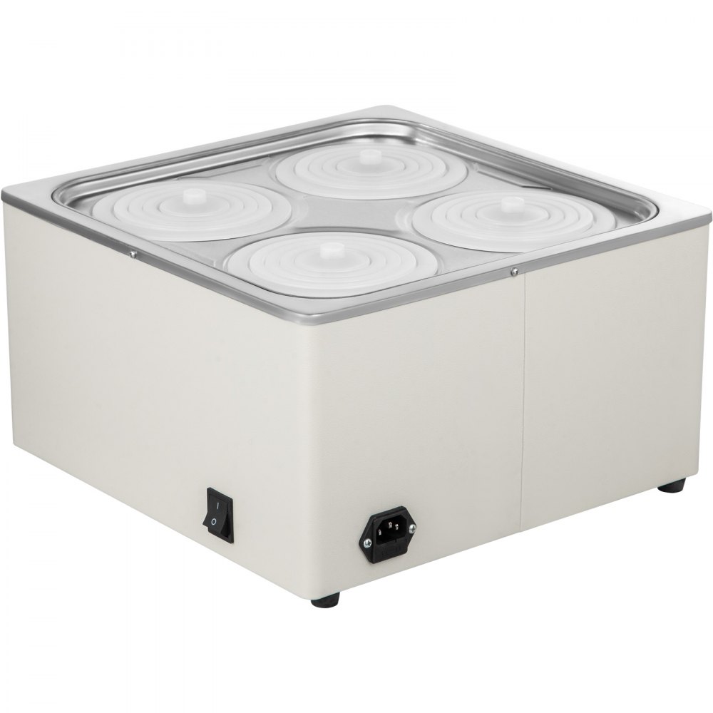 Baño de agua de laboratorio Termostático digital 800w Cuatro orificios 12l Acero inoxidable 99 ℃ Máx.