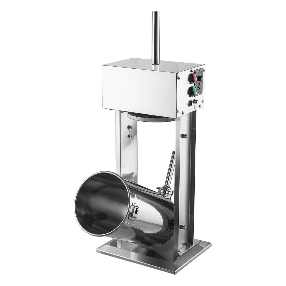 VEVOR Electric Sausage Stuffer 33 lbs Vertical Meat Maker Stainless Steel, for Commercial Use, Stepless Speed Control Meat Stuffer, Sausage Filler Kit, 4 Filling Tubes & Foot Pedal, ETL Approved