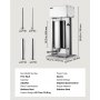 VEVOR Electric Sausage Stuffer 33 lbs Vertical Meat Maker Stainless Steel, for Commercial Use, Stepless Speed Control Meat Stuffer, Sausage Filler Kit, 4 Filling Tubes & Foot Pedal, ETL Approved