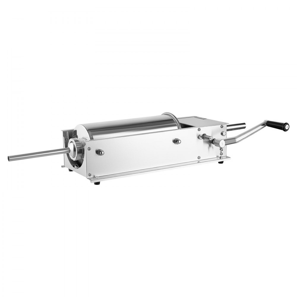 VEVOR Manual Sausage Stuffer 11 lbs/ 5L Horizontal Meat Maker Stainless Steel, for Home Camping Outdoor Grill BBQ, Dual-Speed Meat Stuffer, Professional Heavy Duty Sausage Filler Kit, 4 Filling Tubes