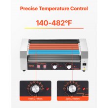 Electric 12 Hot Dog 5 Roller Commercial Sausage Grill Cooker Machine 750W