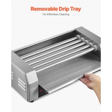 Electric 12 Hot Dog 5 Roller Commercial Sausage Grill Cooker Machine 750W