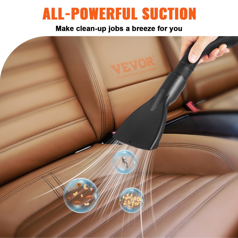 VEVOR Wet Dry Vac, 2.6 Gallon, 2.5 Peak HP, 3 in 1 Portable Shop Vacuum with Blowing Function, Attachments Storage, Perfect for Cleaning Floor, Upholstery, Gap, Car, Black/Yellow, ETL Listed