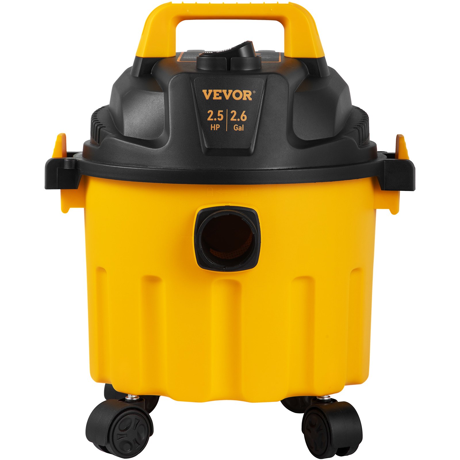 VEVOR Wet Dry Vac, 2.6 Gallon, 2.5 Peak HP, 3 in 1 Portable Shop Vacuum with Blowing Function, Attachments Storage, Perfect for Cleaning Floor, Upholstery, Gap, Car, Black/Yellow, ETL Listed