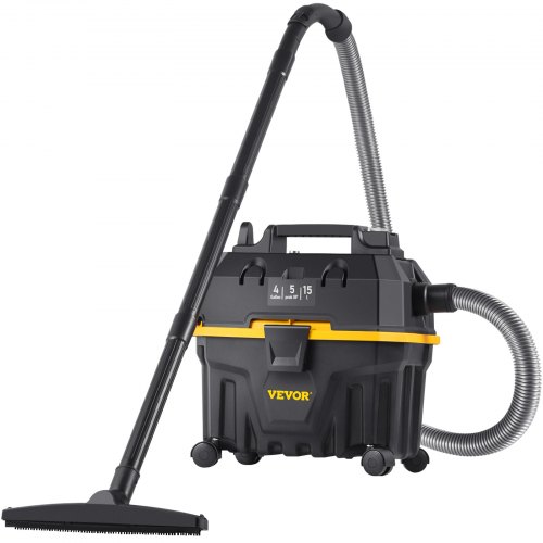VEVOR Wet Dry Vac, 4 Gallon, 5 Peak HP, 3 in 1 Shop Vacuum with Blowing Function Portable Attachments to Clean Floor, Upholstery, Gap, Car, ETL Listed, Black