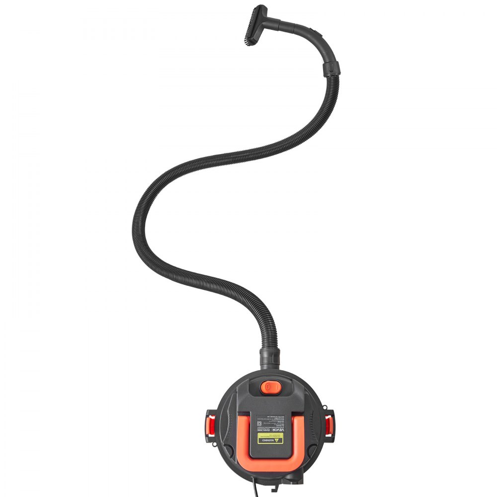 VEVOR Shop Vac, 2.6 Gallon Dry Shop Vacuum, 2.5 Peak HP Portable with 800W Input Power, Various Nozzles, 1.25in Diameter x 4ft Hose, 9.2ft Cord for Home, Garage, Jobsite, Workshop, Black Orange