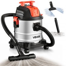 VEVOR Shop Vac, 5.8 Gallon Wet Dry Shop Vacuum, 4 Peak HP with One-Button Self-Cleaning, Dual-Filter, 900W Input Power, 1.25in x 7ft Hose, 9.8ft Cord, Metal Tank for Jobsite, Workshop, Garage, Home