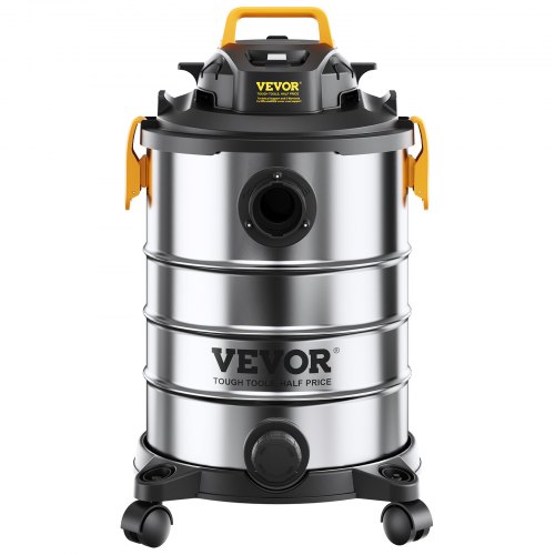VEVOR Stainless Steel Wet Dry Shop Vacuum, 8 Gallon 6 Peak HP Wet/Dry Vac, Powerful Suction with Blower Function w/ Attachment 2-in-1 Crevice Nozzle, Small Shop Vac Perfect for Carpet Debris, Pet Hair