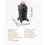 VEVOR 3-in-1 Shop Vac, 8 Gallon Wet Dry Shop Vacuum, 4.5 Peak HP Portable Vacuum Cleaner with Blower, Dual-Filter, 1350W Input Power, 1.25in x 7ft Hose, 9.8ft Cord for Jobsite, Workshop, Garage, Home