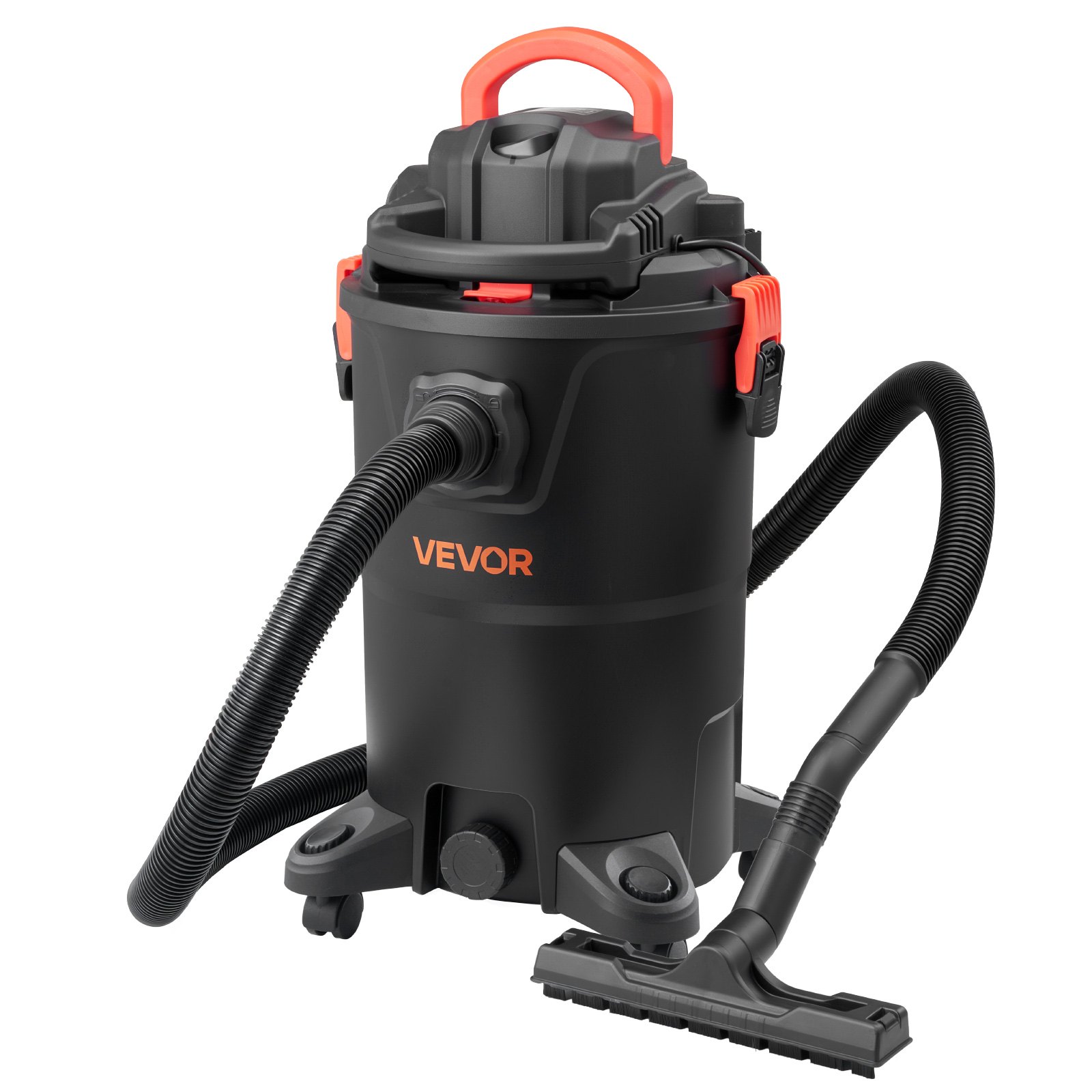VEVOR 3-in-1 Shop Vac, 8 Gallon Wet Dry Shop Vacuum, 4.5 Peak HP Portable Vacuum Cleaner with Blower, Dual-Filter, 1350W Input Power, 1.25in x 7ft Hose, 9.8ft Cord for Jobsite, Workshop, Garage, Home