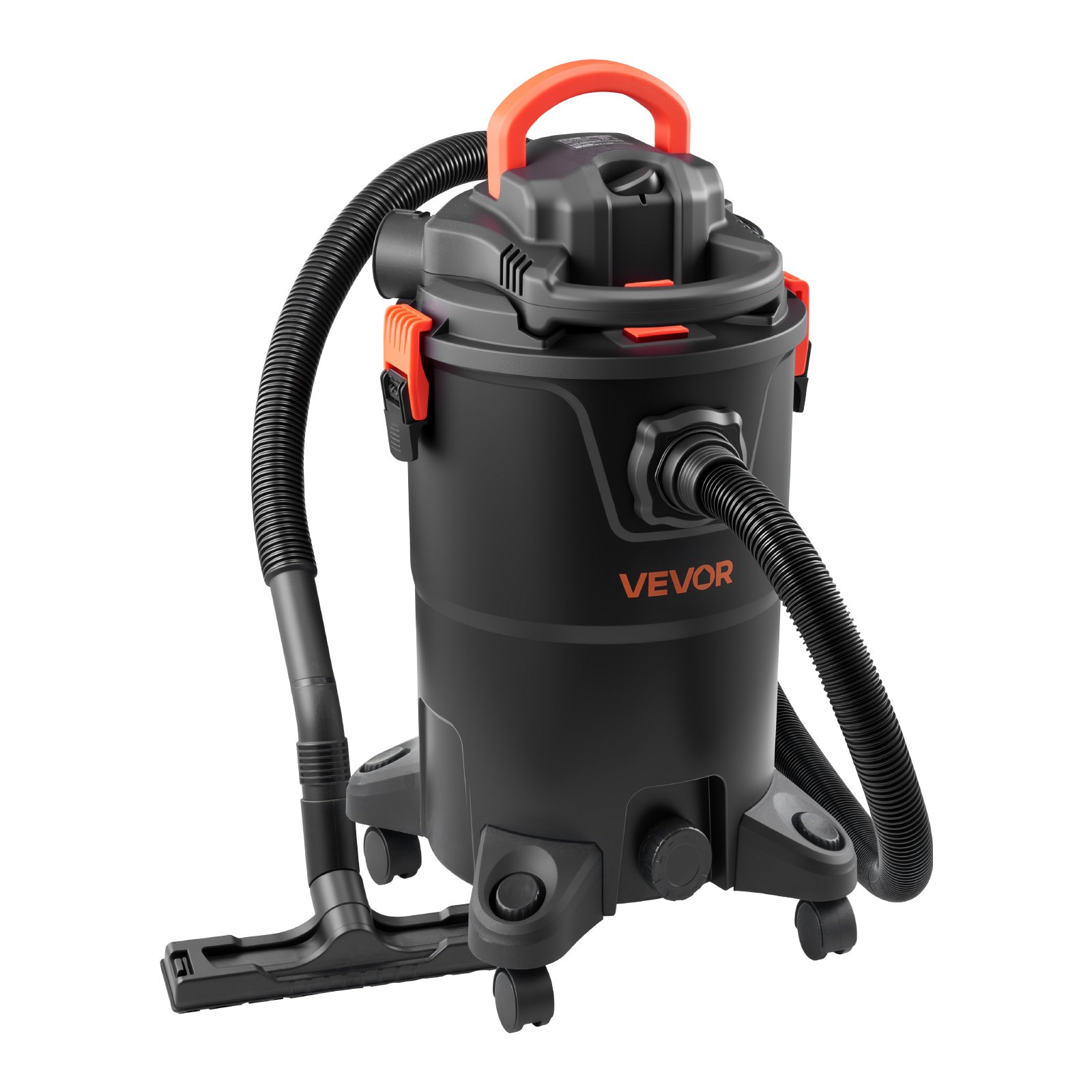 VEVOR 3-in-1 Shop Vac, 8 Gallon Wet Dry Shop Vacuum, 4.5 Peak HP Portable Vacuum Cleaner with Blower, Dual-Filter, 1350W Input Power, 1.25in x 7ft Hose, 9.8ft Cord for Jobsite, Workshop, Garage, Home