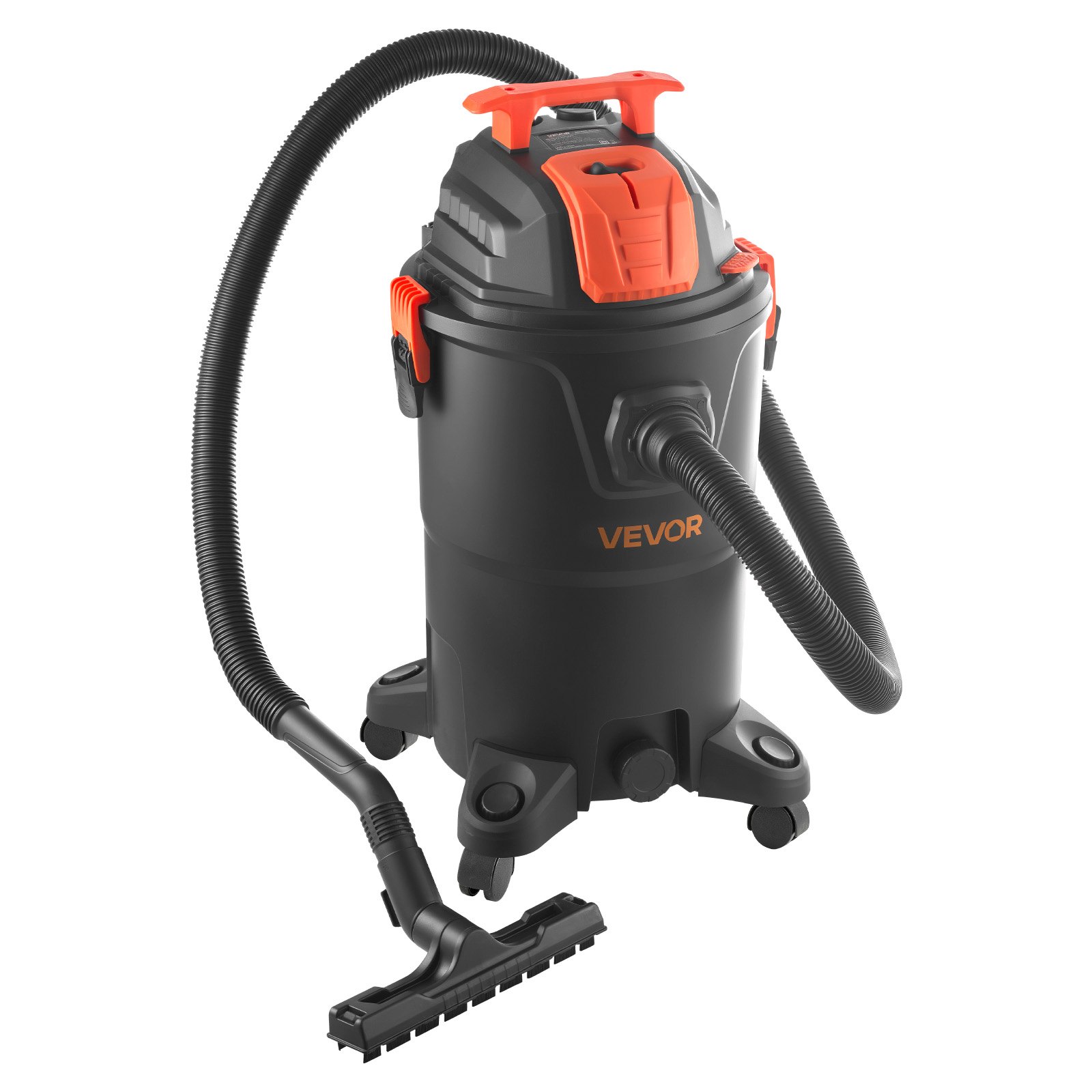 VEVOR Shop Vac, 8 Gallon Wet Dry Shop Vacuum, 4.5 Peak HP Portable with One-Button Self-Cleaning, Dual-Filter, 900W Input Power, 1.25in x 7ft Hose, 9.8ft Cord for Jobsite, Workshop, Garage, Home