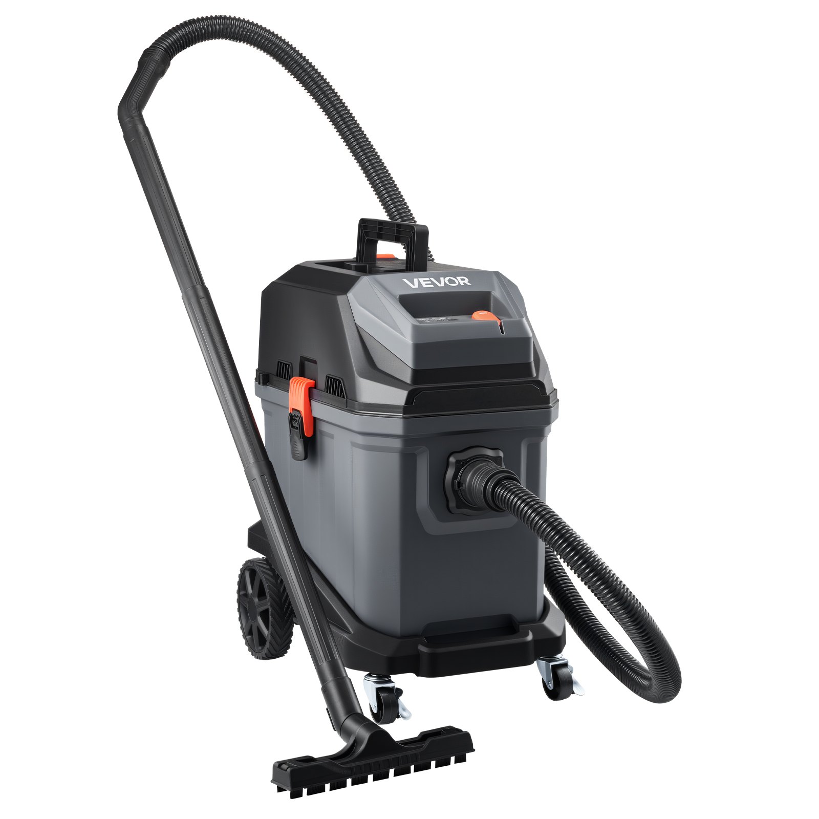 VEVOR Commercial Shop Vac, 11 Gallon Wet Dry Shop Vacuum, 5.5 Peak HP Portable with One-Button Self-Cleaning, 1350W Input, 1.25in x 7ft Hose, 20ft Cord, Industrial-Grade for Jobsite, Workshop