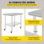 Commercial Stainless Steel Bench Kitchen work Food Prep Table 900x600mm w/Wheels