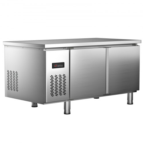 VEVOR Commercial Refrigerator,60'' Undercounter Refrigerator, Stainless Steel Built-in and Freestanding Worktop Refrigerator, Under Counter Cooler with Digital Temperature Control 23°F ~ 50°F