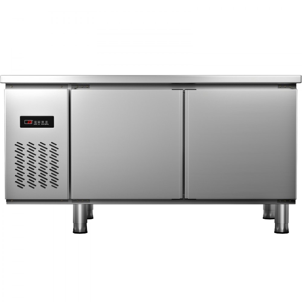 VEVOR Commercial Refrigerator,60'' Undercounter Refrigerator, Stainless Steel Built-in and Freestanding Worktop Refrigerator, Under Counter Cooler with Digital Temperature Control 23°F ~ 50°F
