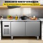 VEVOR Commercial Refrigerator,60'' Undercounter Refrigerator, Stainless Steel Built-in and Freestanding Worktop Refrigerator, Under Counter Cooler with Digital Temperature Control 23°F ~ 50°F