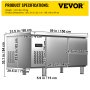 VEVOR Commercial Refrigerator,60'' Undercounter Refrigerator, Stainless Steel Built-in and Freestanding Worktop Refrigerator, Under Counter Cooler with Digital Temperature Control 23°F ~ 50°F