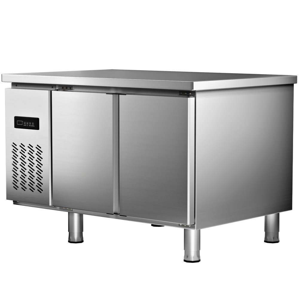 VEVOR Commercial Refrigerator,48'' Undercounter Refrigerator, Stainless Steel Built-in and Freestanding Worktop Refrigerator, Under Counter Cooler with Digital Temperature Control 23°F ~ 50°F for Restaurant Kitchen, 2 Door