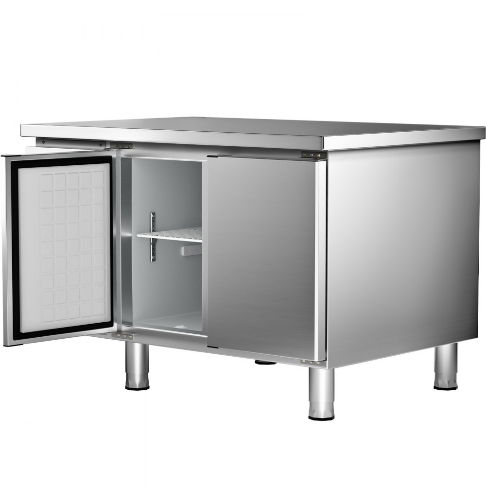 VEVOR Commercial Refrigerator,48'' Undercounter Refrigerator, Stainless Steel Built-in and Freestanding Worktop Refrigerator, Under Counter Cooler with Digital Temperature Control 23°F ~ 50°F for Restaurant Kitchen, 2 Door