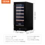 VEVOR Wine Cooler, 30 Bottles Capacity Under Counter Built-in or Freestanding Wine Refrigerator, Beverage Cooler with Blue LED Light, Single Door, Child Lock for Drink Beer Soda Wine Water, ETL Listed