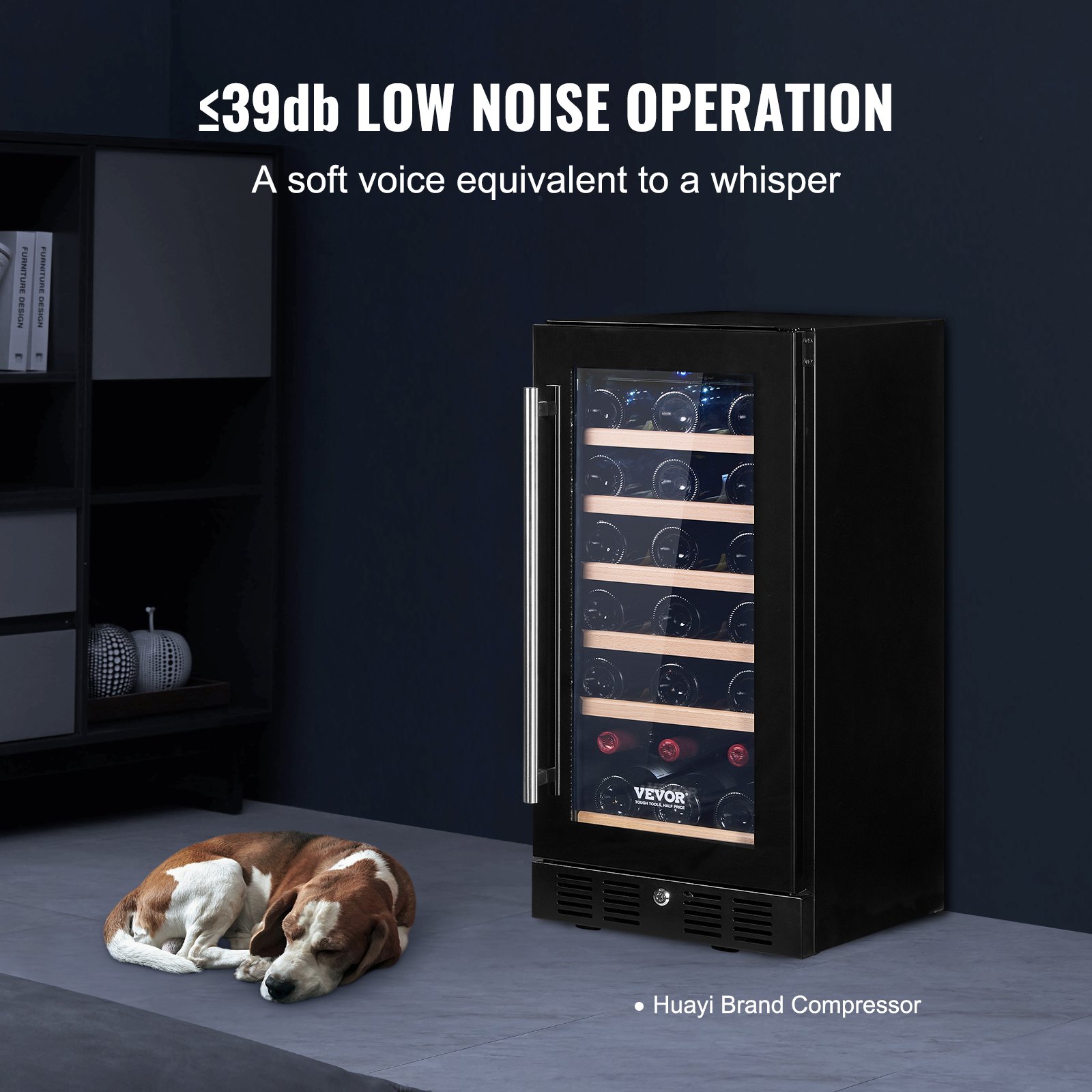 Wine Cooler, 30 Bottles Capacity Under Counter Built-in or Freestanding Wine Refrigerator, Beverage Cooler with Blue LED Light, Single Door, Child Lock for Drink Beer Soda Wine Water, ETL Listed Wine Cooler, 30 Bottles Capacity Under Counter Built-in or Freestanding Wine Refrigerator, Beverage Cooler with Blue LED Light, Single Door, Child Lock for Drink Beer Soda Wine Water, ETL Listed
