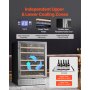 Wine Cooler 46 Bottle Dual Zone Wine Refrigerator with Glass Door Temp Control