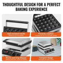 VEVOR 25PCS 43mm Mini Dutch Pancake Maker Commercial Dorayaki Baker 1700W