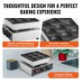 VEVOR 9PCS 76mm hollantilainen pannukakkukone kaupallinen Dorayaki Baker 850W tarttumaton