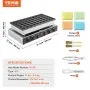 VEVOR Mini Dutch Pancake Maker, 50PCS 43mm Diameter Dorayaki Baker Machine, 1700W Commercial Electric Poffertjes Grill, Non-stick Stainless Steel, Dual Temp & Time Control, for Home Kitchen Restaurant
